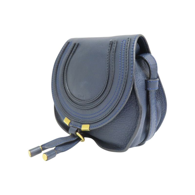 深藍色 牛皮 Marcie 肩背包【Chloe 克羅伊】 CHC22AS680I31-2