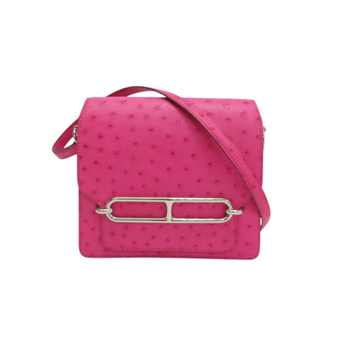 糖果色 鴕鳥皮 Roulis Mini Bag 肩背包 Y刻 銀扣【HERMES 愛馬仕】