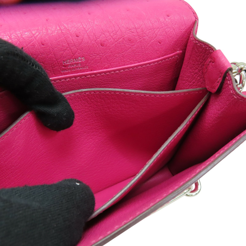 糖果色 鴕鳥皮 Roulis Mini Bag 肩背包 Y刻 銀扣【HERMES 愛馬仕】-5