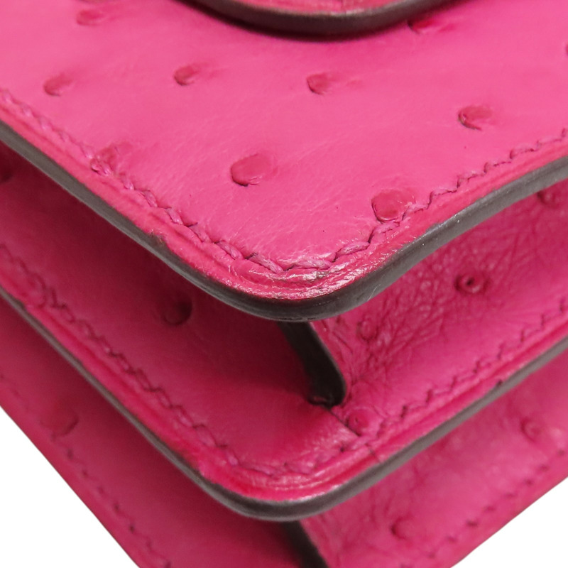 糖果色 鴕鳥皮 Roulis Mini Bag 肩背包 Y刻 銀扣【HERMES 愛馬仕】-10