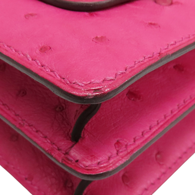 糖果色 鴕鳥皮 Roulis Mini Bag 肩背包 Y刻 銀扣【HERMES 愛馬仕】-11