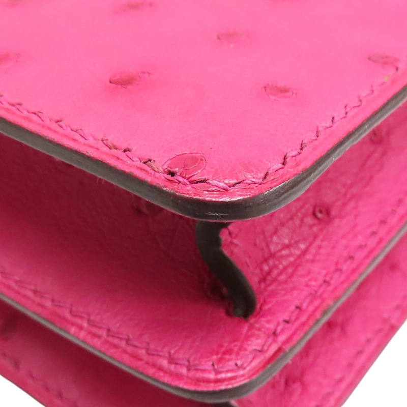 糖果色 鴕鳥皮 Roulis Mini Bag 肩背包 Y刻 銀扣【HERMES 愛馬仕】-12