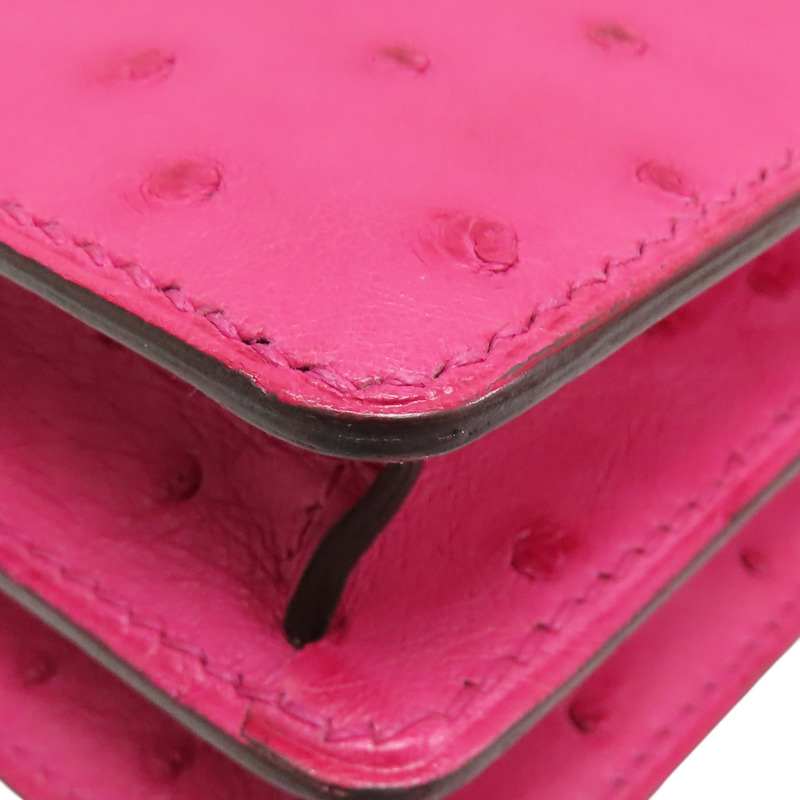 糖果色 鴕鳥皮 Roulis Mini Bag 肩背包 Y刻 銀扣【HERMES 愛馬仕】-13