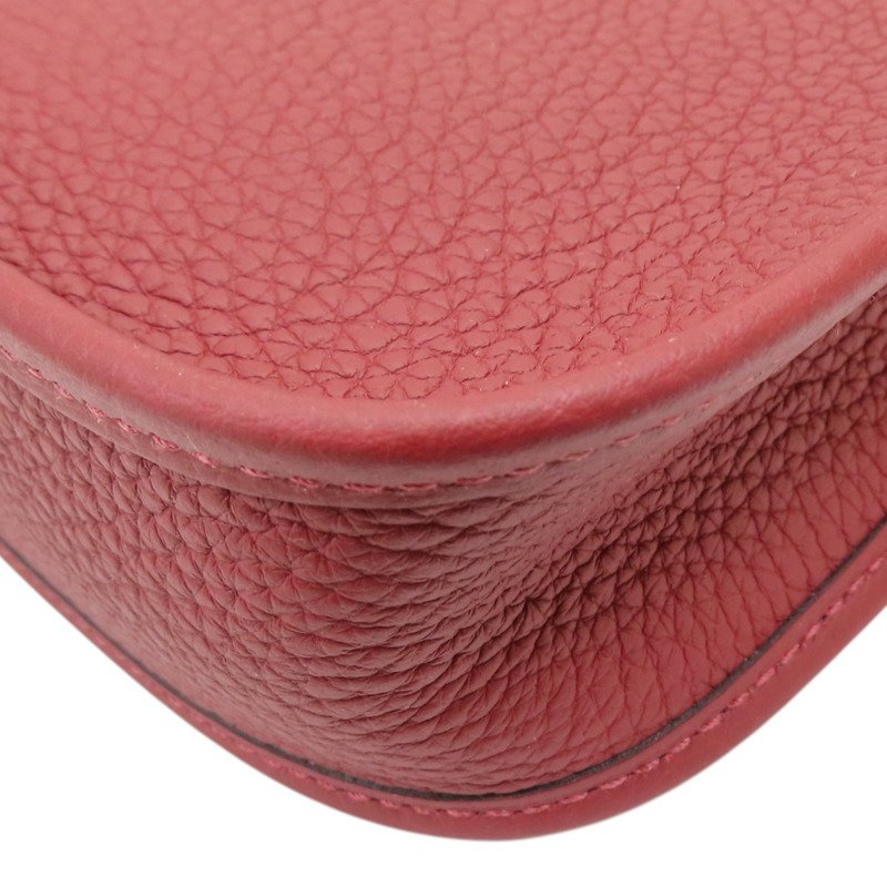 愛馬仕紅 Clemence牛皮 Mini Evelyne 肩背包 B刻 金釦【HERMES 愛馬仕】 H069426CC-11