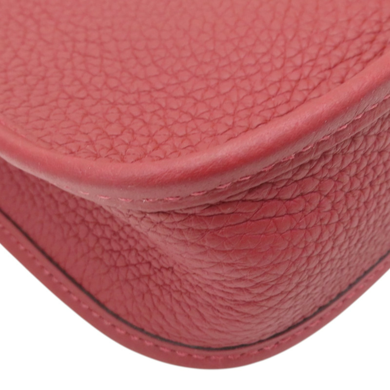 愛馬仕紅 Clemence牛皮 Mini Evelyne 肩背包 B刻 金釦【HERMES 愛馬仕】 H069426CC-12