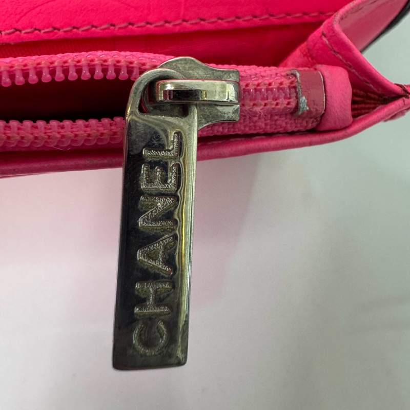 香奈兒/Chanel 黑色羊皮 康鵬對折長錢包 18.5*10.5cm 鐳射14开-3