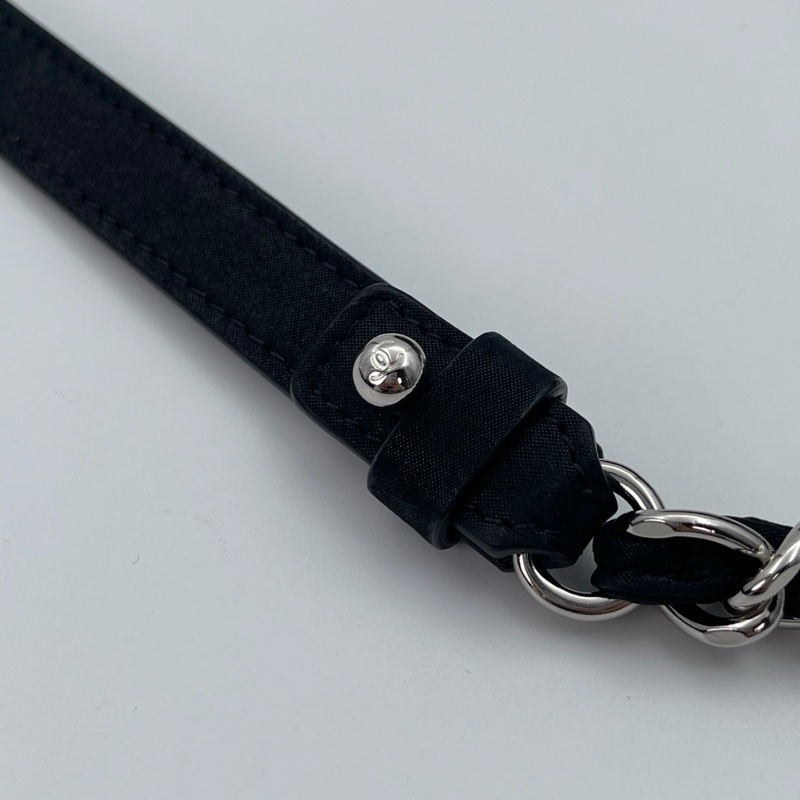 「JL精品代購」 香奈兒黑銀珠光牛皮2way托特包-25