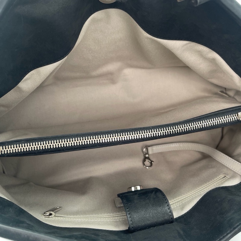 「JL精品代購」 香奈兒黑銀珠光牛皮2way托特包-29