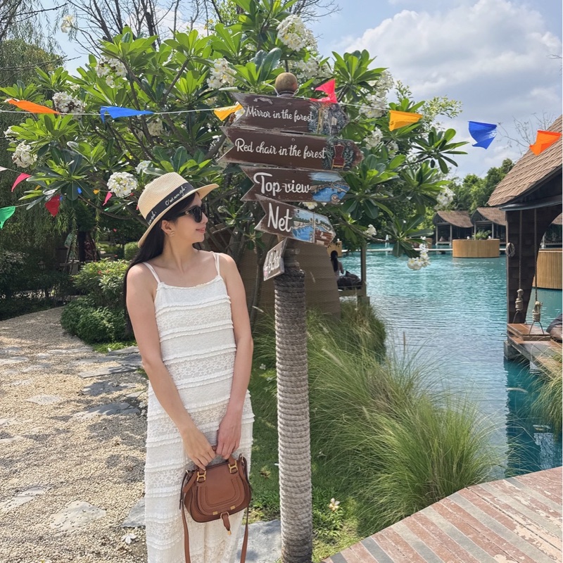 九成新以上 Chloe Marcie mini 牛皮翻蓋兩用包 焦糖咖-2