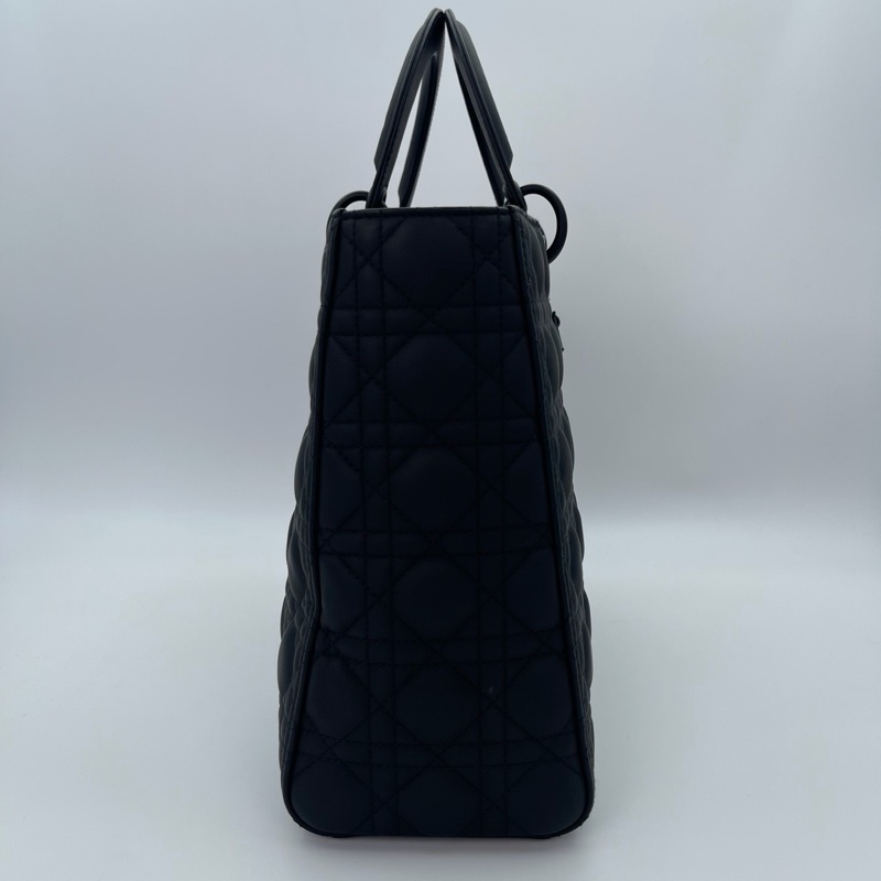 「JL精品代購」 Dior so black 磨砂全黑牛皮七格2way戴妃包-5