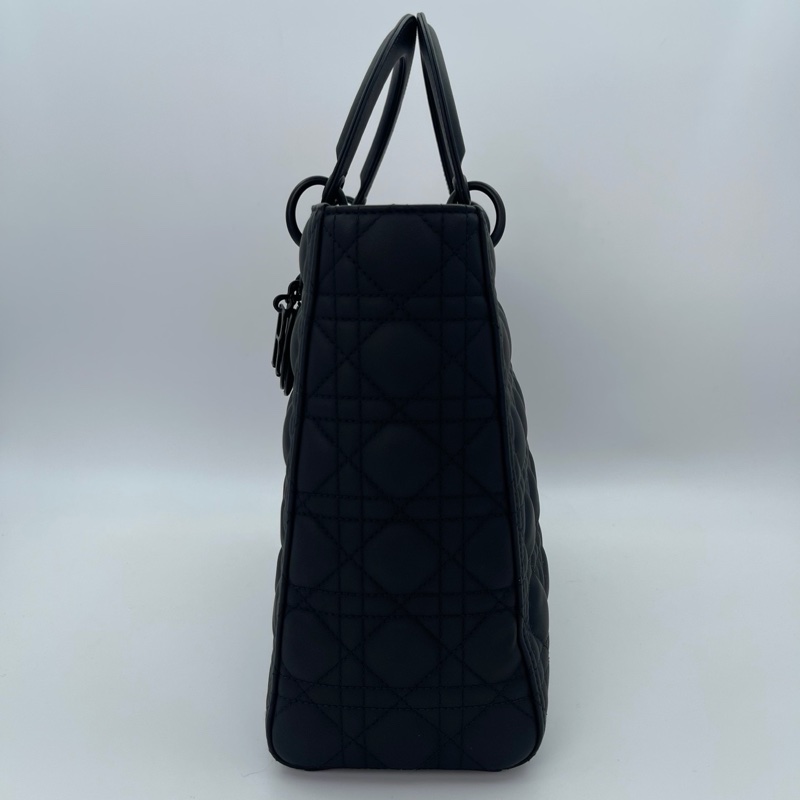 「JL精品代購」 Dior so black 磨砂全黑牛皮七格2way戴妃包-6