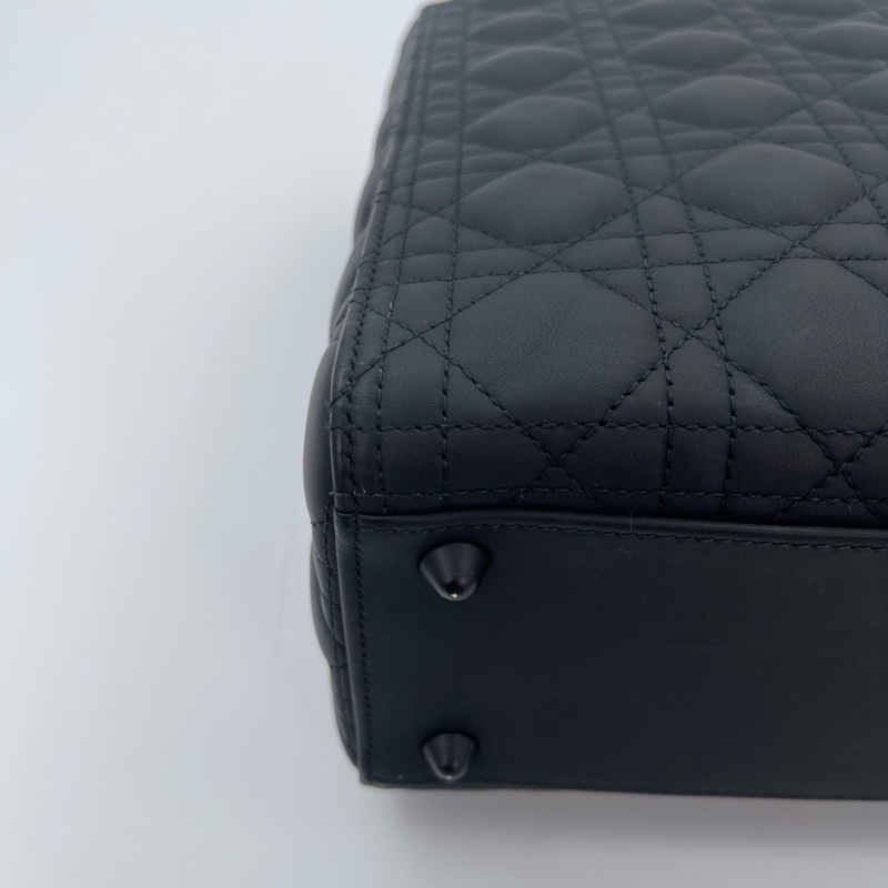 「JL精品代購」 Dior so black 磨砂全黑牛皮七格2way戴妃包-9