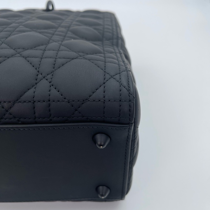 「JL精品代購」 Dior so black 磨砂全黑牛皮七格2way戴妃包-10