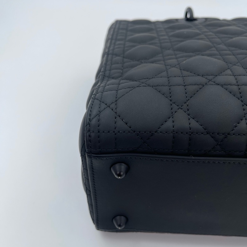 「JL精品代購」 Dior so black 磨砂全黑牛皮七格2way戴妃包-11