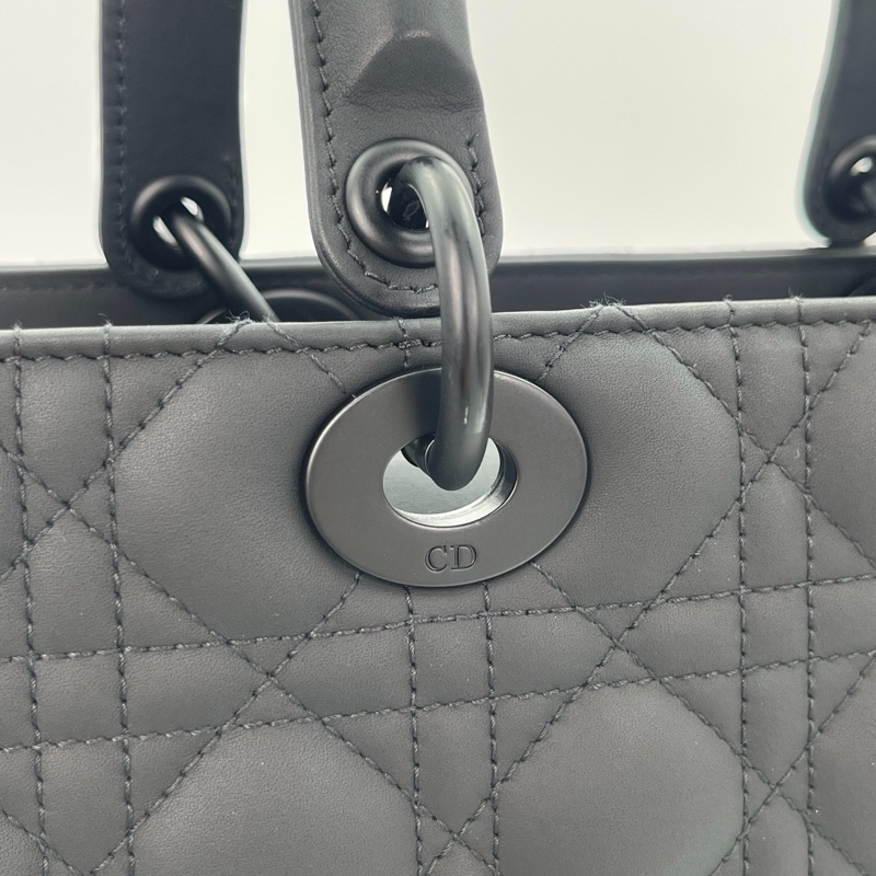 「JL精品代購」 Dior so black 磨砂全黑牛皮七格2way戴妃包-15