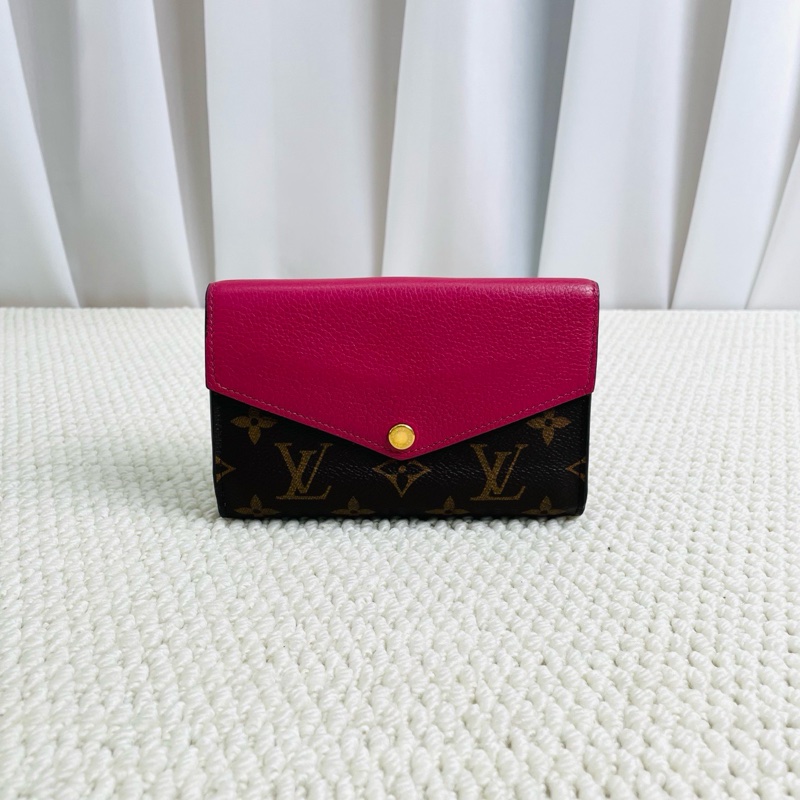 Lv路易威登 老花拼色多功能金扣短款錢包尺寸:16*10cm-0