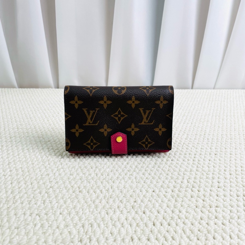 Lv路易威登 老花拼色多功能金扣短款錢包尺寸:16*10cm-1