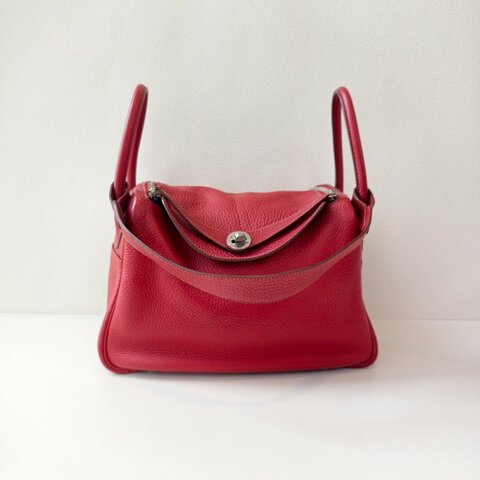 Hermes 愛馬仕lindy 30 國旗紅 銀扣 國旗紅 尺寸 ：30*19*16cm