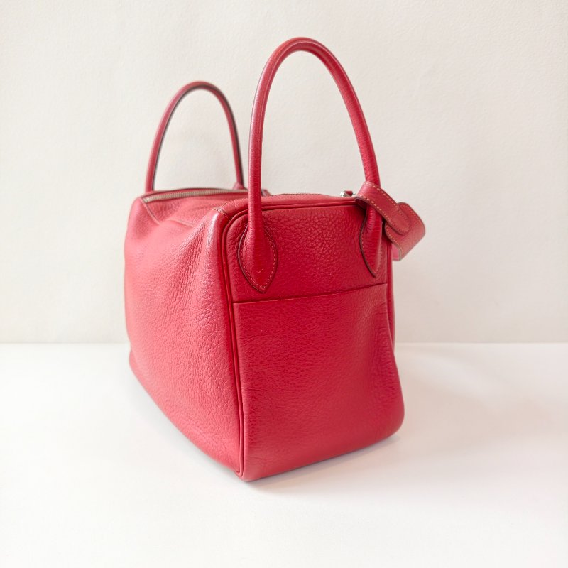 Hermes 愛馬仕lindy 30 國旗紅 銀扣 國旗紅 尺寸 :30*19*16cm-3