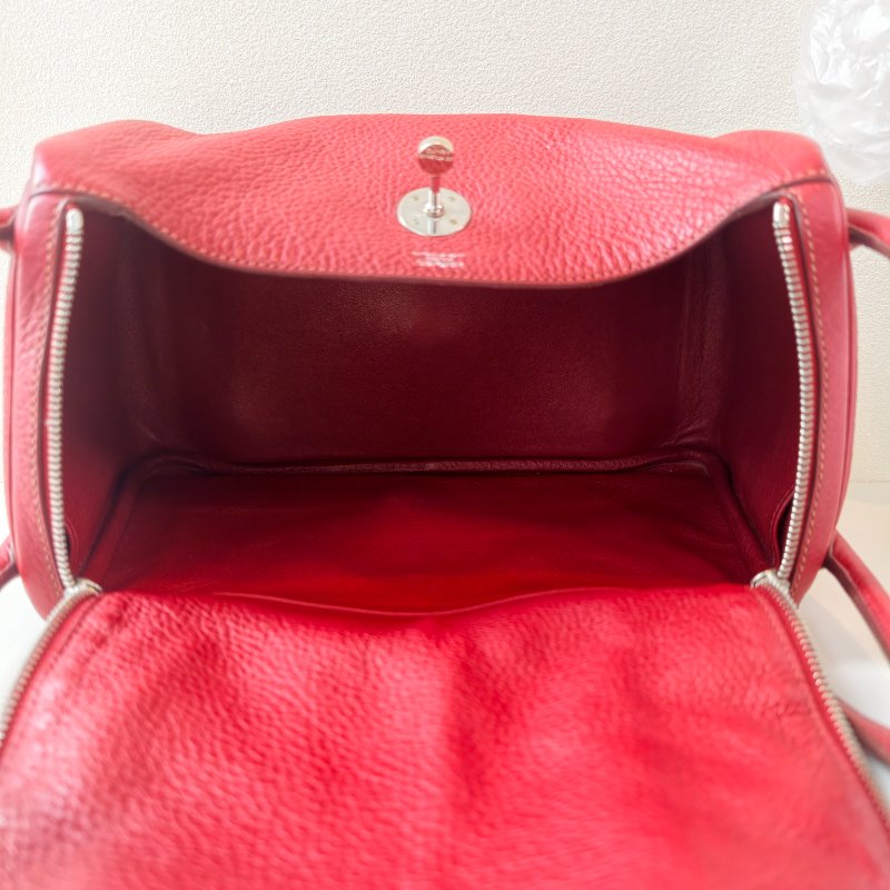 Hermes 愛馬仕lindy 30 國旗紅 銀扣 國旗紅 尺寸 :30*19*16cm-4