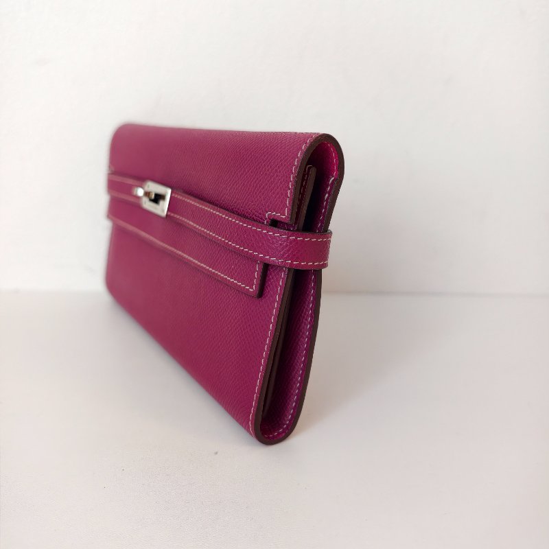 愛馬仕/Hermes kelly 長款皮夾 p9海葵紫色 尺寸: 20*11*1.5cm-1