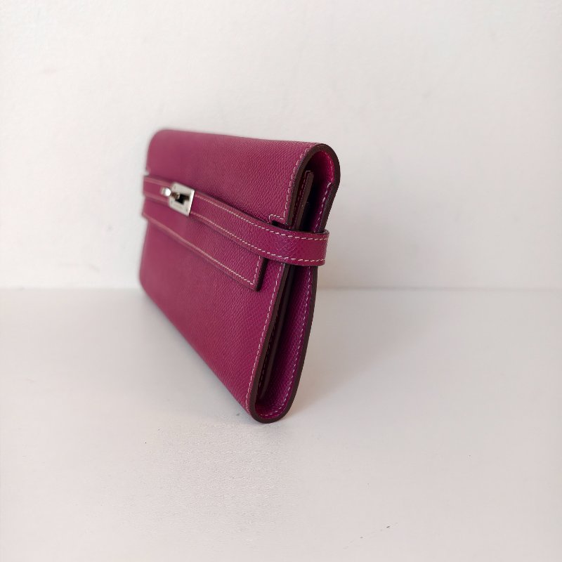 愛馬仕/Hermes kelly 長款皮夾 p9海葵紫色 尺寸: 20*11*1.5cm-2