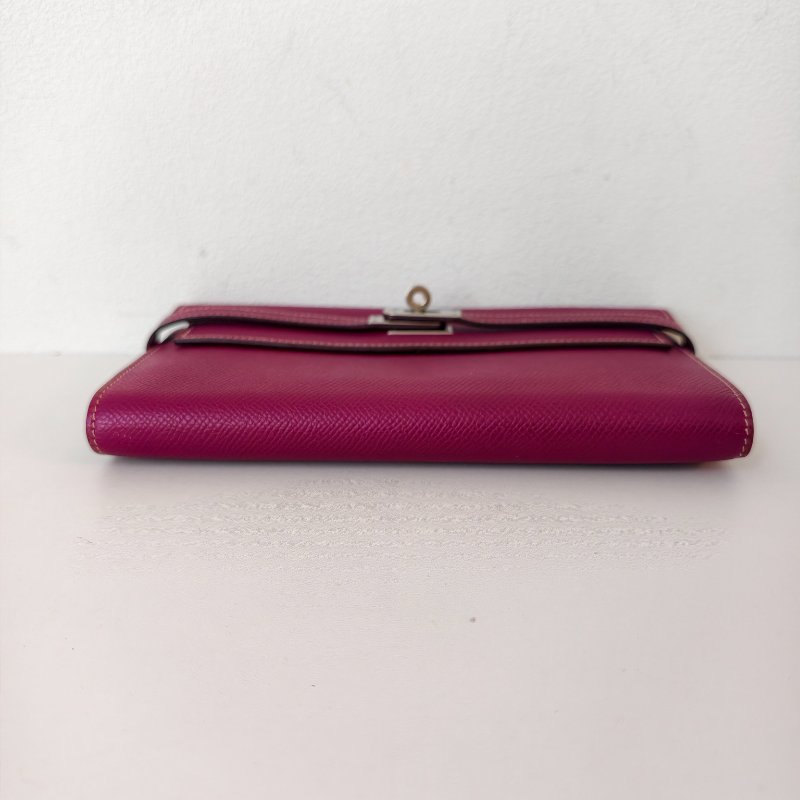 愛馬仕/Hermes kelly 長款皮夾 p9海葵紫色 尺寸: 20*11*1.5cm-3