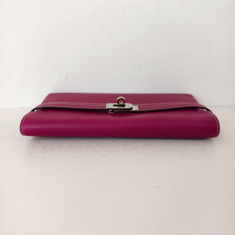 愛馬仕/Hermes kelly 長款皮夾 p9海葵紫色 尺寸: 20*11*1.5cm-4