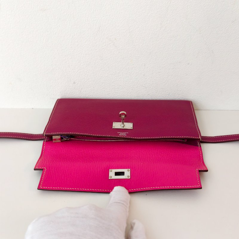 愛馬仕/Hermes kelly 長款皮夾 p9海葵紫色 尺寸: 20*11*1.5cm-7