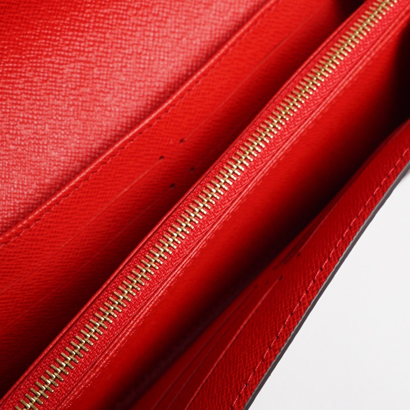 LOUIS VUITTON 老花長夾 Monogram帆布內裡拚色信封式長夾(紅色)-7
