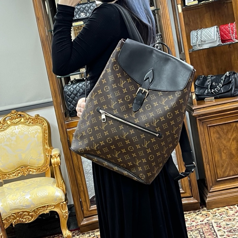 「JL精品代購」 LV Palk老花拼皮男士大雙肩包-1