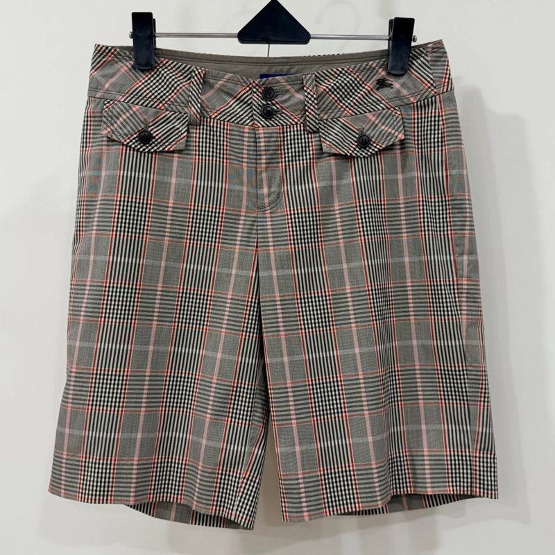 BURBERRY 藍標 格紋戰馬刺繡短褲-1