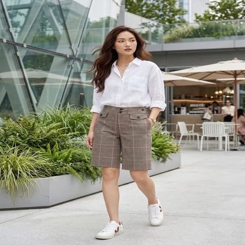 BURBERRY 藍標 格紋戰馬刺繡短褲