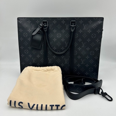 「JL精品代購」9新 Lv黑灰老花男士2way公文大托特包