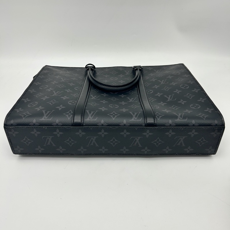 「JL精品代購」9新 Lv黑灰老花男士2way公文大托特包-7