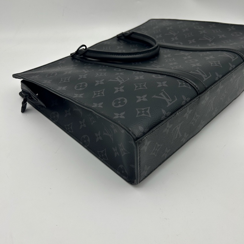 「JL精品代購」9新 Lv黑灰老花男士2way公文大托特包-8