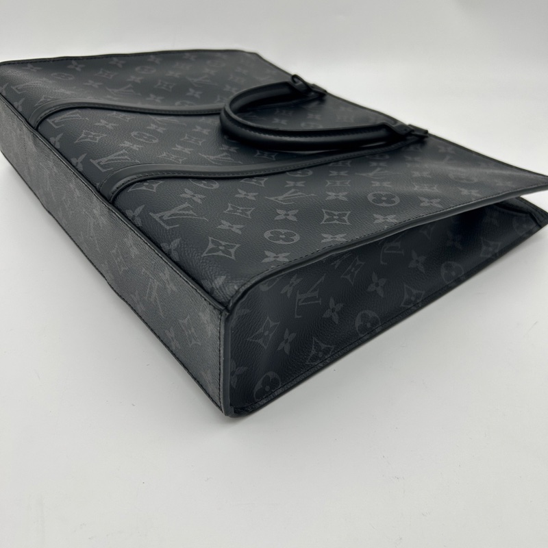 「JL精品代購」9新 Lv黑灰老花男士2way公文大托特包-9