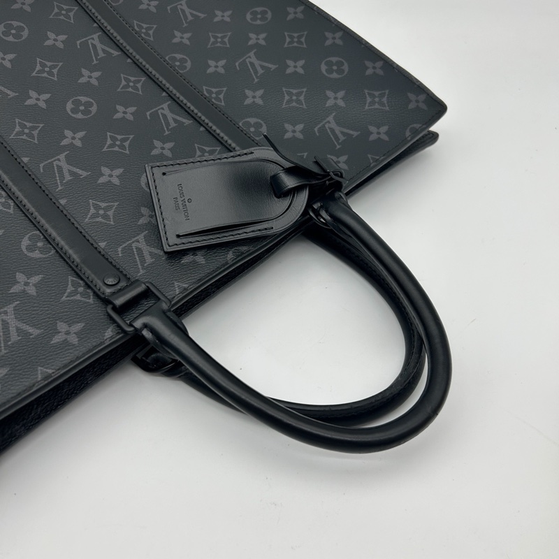 「JL精品代購」9新 Lv黑灰老花男士2way公文大托特包-13