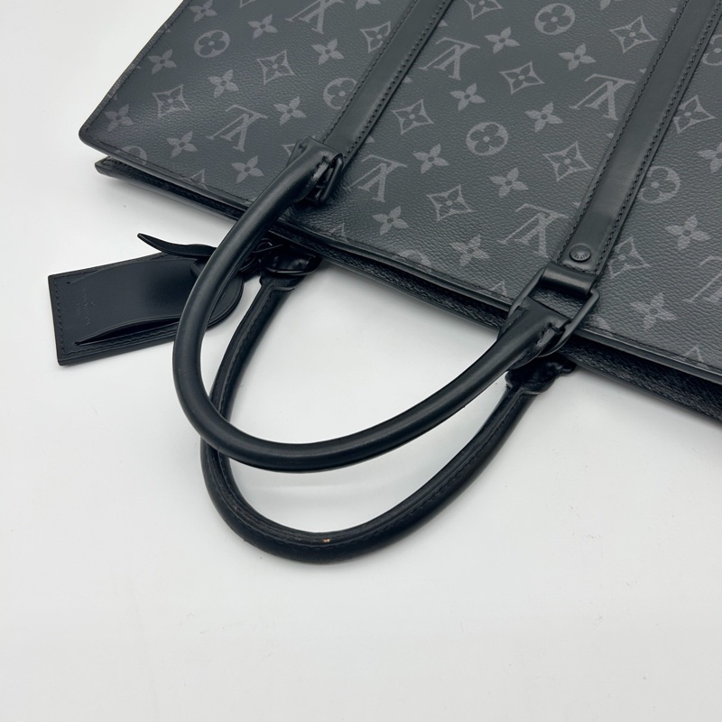 「JL精品代購」9新 Lv黑灰老花男士2way公文大托特包-14