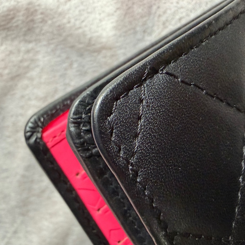 香奈兒康鵬短款黑銀牛皮卡包21開無卡 尺寸:15*10*2-5