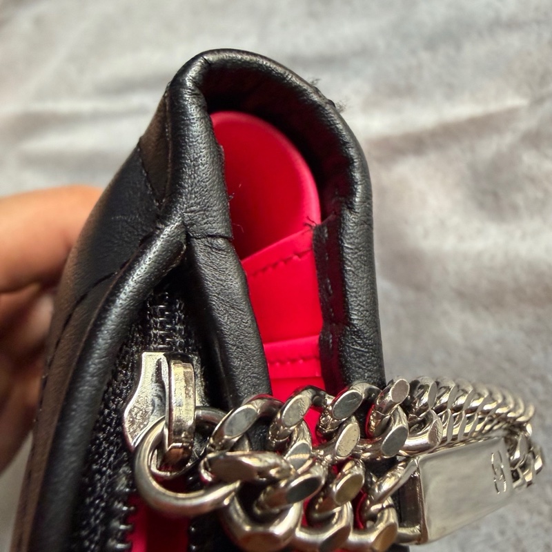 香奈兒康鵬短款黑銀牛皮卡包21開無卡 尺寸:15*10*2-7