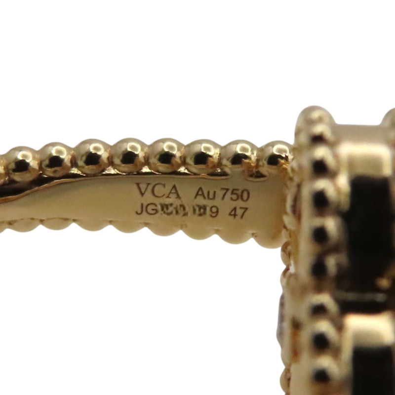 18K玫瑰金 紅玉髓 鑽石 Vintage Alhambra 雙面戒指 47【Van Cleef & Arpels 梵克雅寶】 VCARP7U547-8