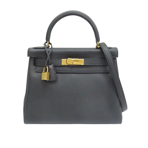 黑色 Togo牛皮 Kelly 28 凱莉包 兩用包 C刻 金扣【HERMES 愛馬仕】