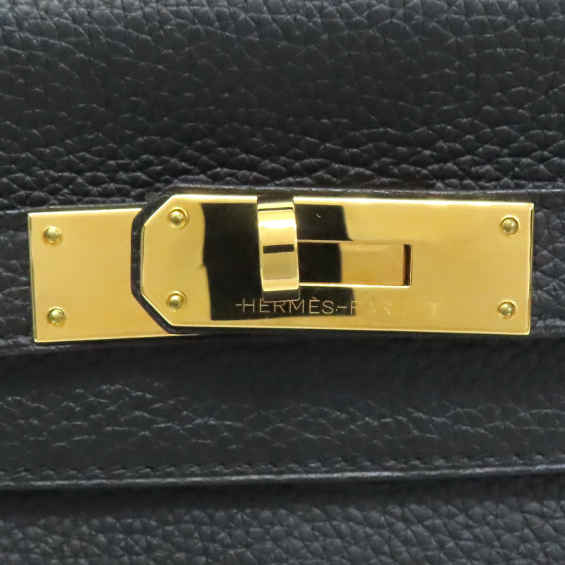 黑色 Togo牛皮 Kelly 28 凱莉包 兩用包 C刻 金扣【HERMES 愛馬仕】-6