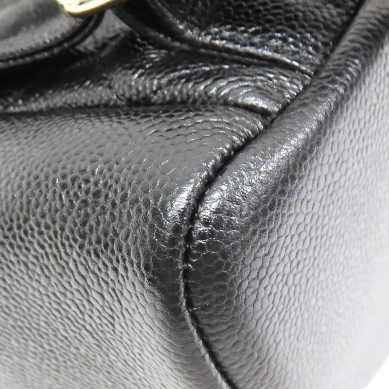 黑色 菱格紋 荔枝紋 Duma 後背包 金釦【CHANEL 香奈兒】 AS3860-10
