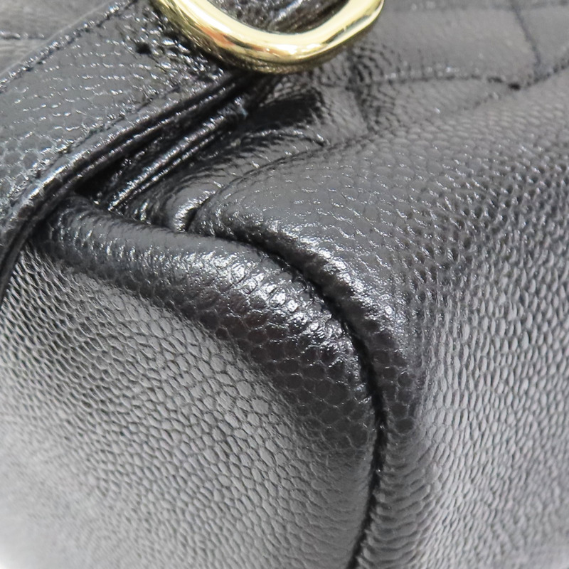 黑色 菱格紋 荔枝紋 Duma 後背包 金釦【CHANEL 香奈兒】 AS3860-11