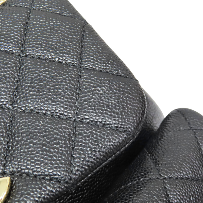 黑色 菱格紋 荔枝紋 Duma 後背包 金釦【CHANEL 香奈兒】 AS3860-12