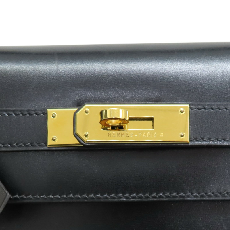 黑色 BOX牛皮 Kelly 32 凱莉包 兩用包 口E刻 金釦 口E刻 金釦【HERMES 愛馬仕】-5