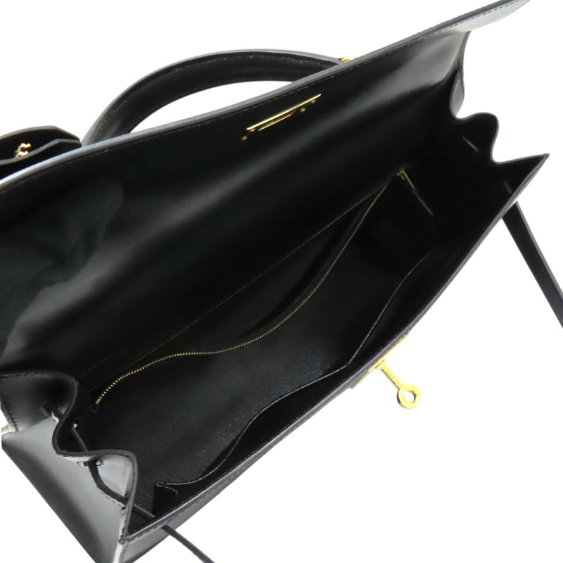 黑色 BOX牛皮 Kelly 32 凱莉包 兩用包 口E刻 金釦 口E刻 金釦【HERMES 愛馬仕】-7