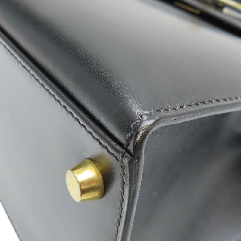 黑色 BOX牛皮 Kelly 32 凱莉包 兩用包 口E刻 金釦 口E刻 金釦【HERMES 愛馬仕】-10